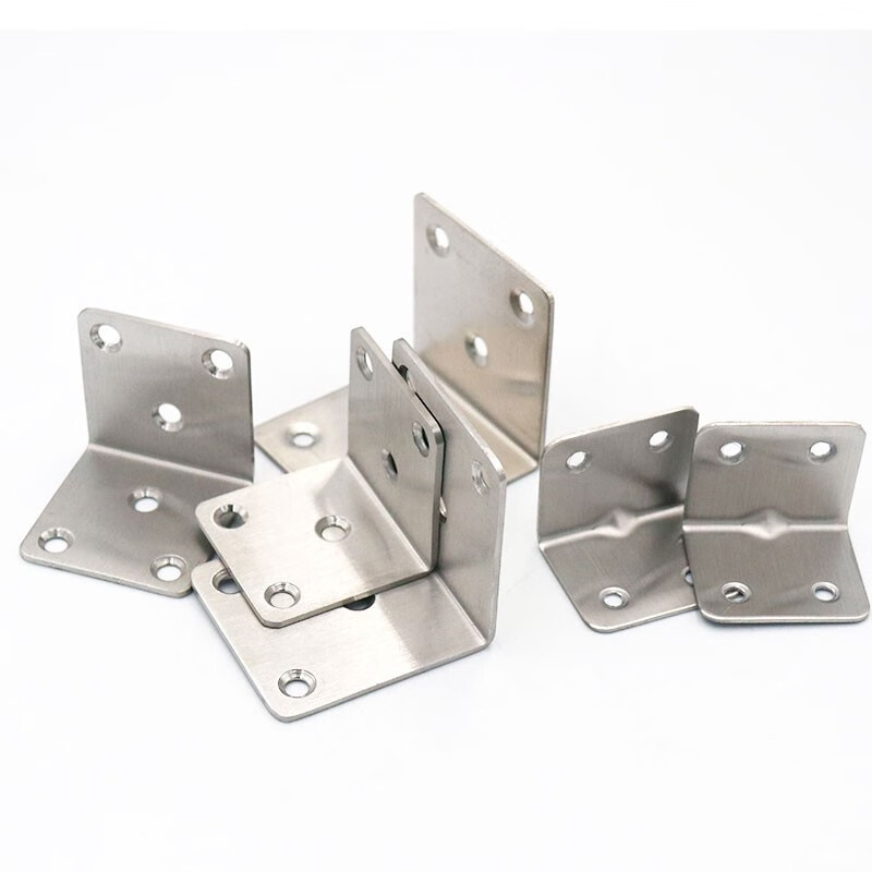 Bingyu stainless steel right angle code L-shaped connector angle iron bracket (with screws) straight side 4 holes 30*38*1.2mm thick 10 pieces/pack BYT-492
