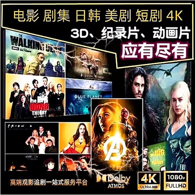 4K3D Blu-ray movie library, TV series, short plays, home movies and American drama collections, high-definition resource library original material, full network 4K resource network disk, permanently updated