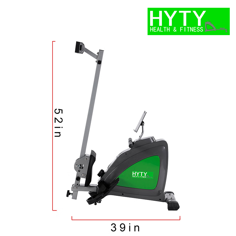 Hongyuan Sports Folding Home Indoor Fitness Magnetic Rowing Machine Rowing Machine Sports Equipment Training Supplies Equipment Gray Green