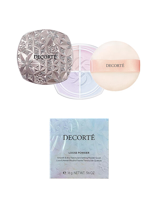 DECORTE Xin Yue Radiant Magic Gauze Powder New version of makeup-setting and translucent long-lasting makeup loose powder Oil control invisible pores with powder puff 101# Magic yarn four colors 16g Bright and translucent