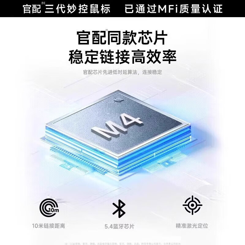 Geke US MFI certified Magic mouse and keyboard suitable for apple/Apple wireless mac bluetooth MacBook laptop air ipad tablet keyboard and mouse set Keyboard and mouse package-Apple white MFI quality certification丨Original Magic Control keys Top version Official new 1 1 restoration Magic control gestures