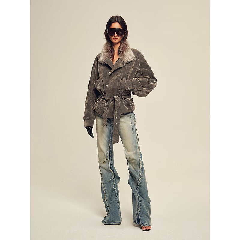 Fu Zhien CHIC PARKA modern traveler detachable toca fur collar fur goose down parka jacket