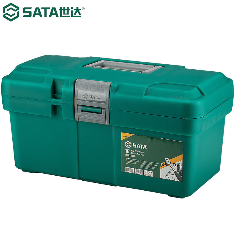Shida multi-functional thickened plastic tool box high-strength PP material storage box portable storage box electrician repair 95162 plastic tool box 16 inches