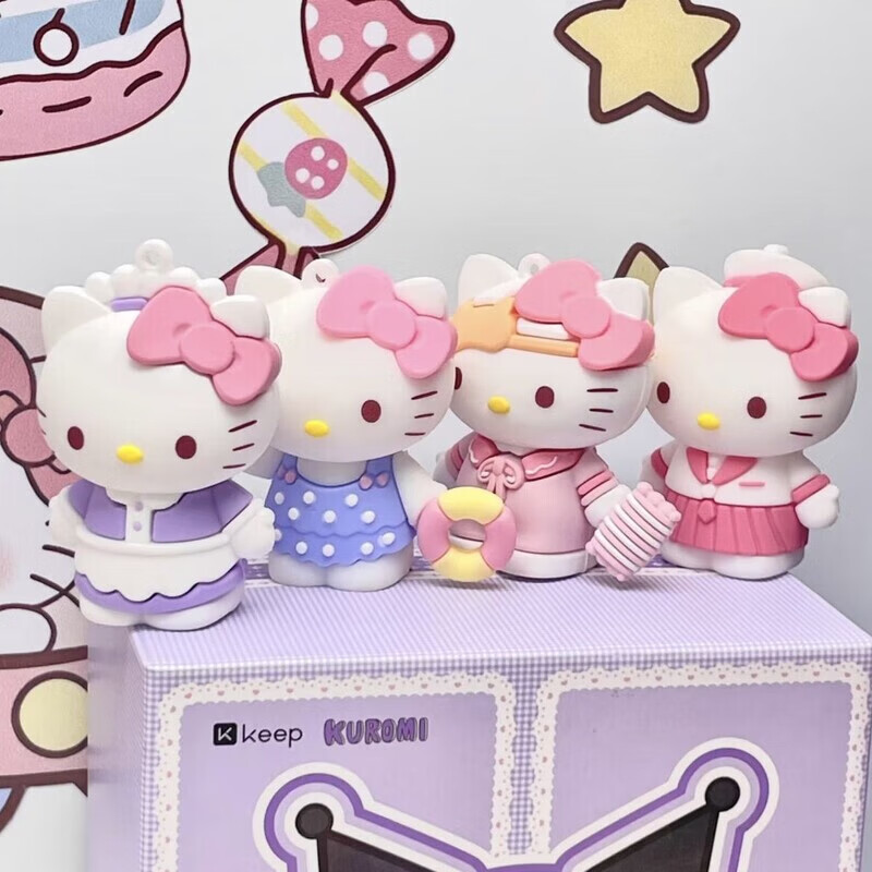 Hello Kitty Dress Up Diary Blind Box Hello Kitty Handmade Office Doll Girl Heart Desktop Ornament Gift Hello Kitty Complete Set of 8 Boxes