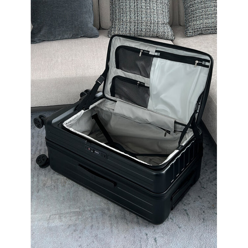 MDNG Japan imported quality brand side opening lid large capacity multifunctional expandable suitcase for men and women 24 inches business leather avocado green capacity upgrade large and lightweight 28 inches fully expanded large deep storage type conventional 32 inches