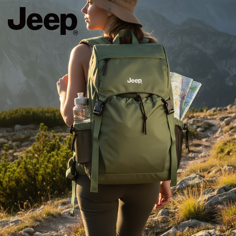 JEEP Backpack Lightweight Large Capacity Backpack Backpack Men's and Women's Outdoor Sports Travel Bag