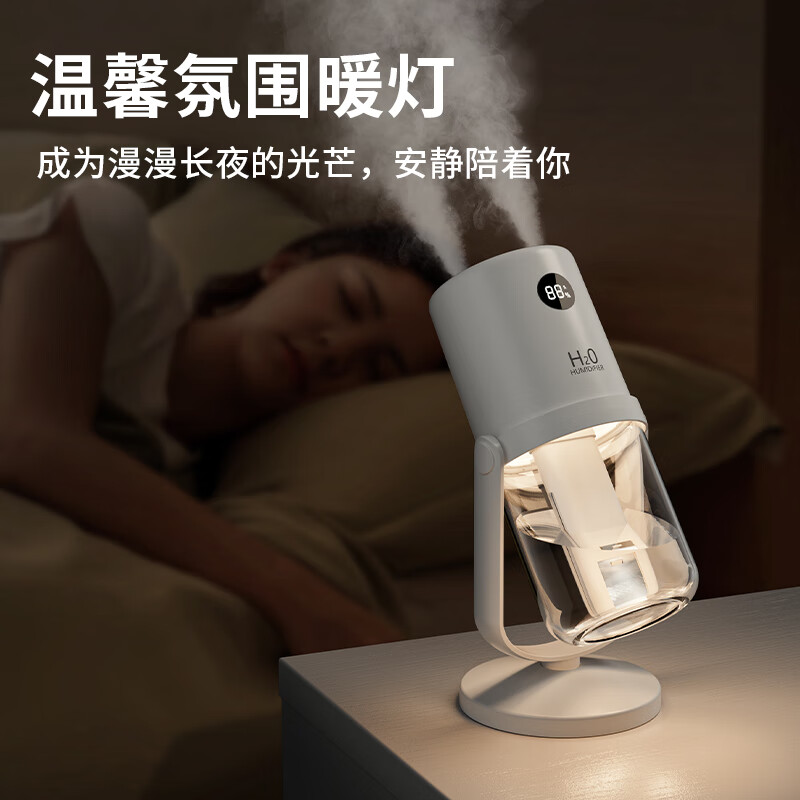 HANASS Desktop Humidifier Small Light Sound Humidification Add Water USB Charging Portable Car Humidification WT35