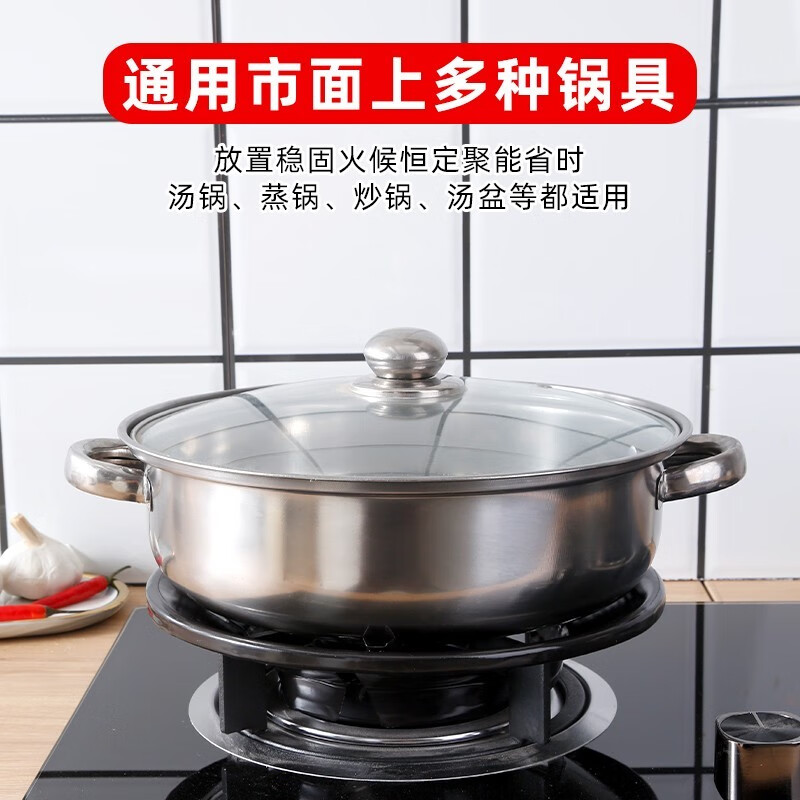 Fat Donglai's same style gas stove windshield anti-slip bracket cast iron fire-collecting household energy-saving universal windshield and fireproof upgrade extra thick black enamel style windshield/fire-collection/energy-saving 8 openings universal