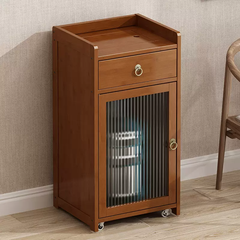 Yusenyi Pure Water Bucket Cabinet Automatic Water Supply Drinking Machine Cabinet Office Living Room Home Mobile Tea Cabinet Barrel Water Shelf Brown (Changhong Door) Single Draw Tea Bar Machine-Single Stove Electrical Appliances