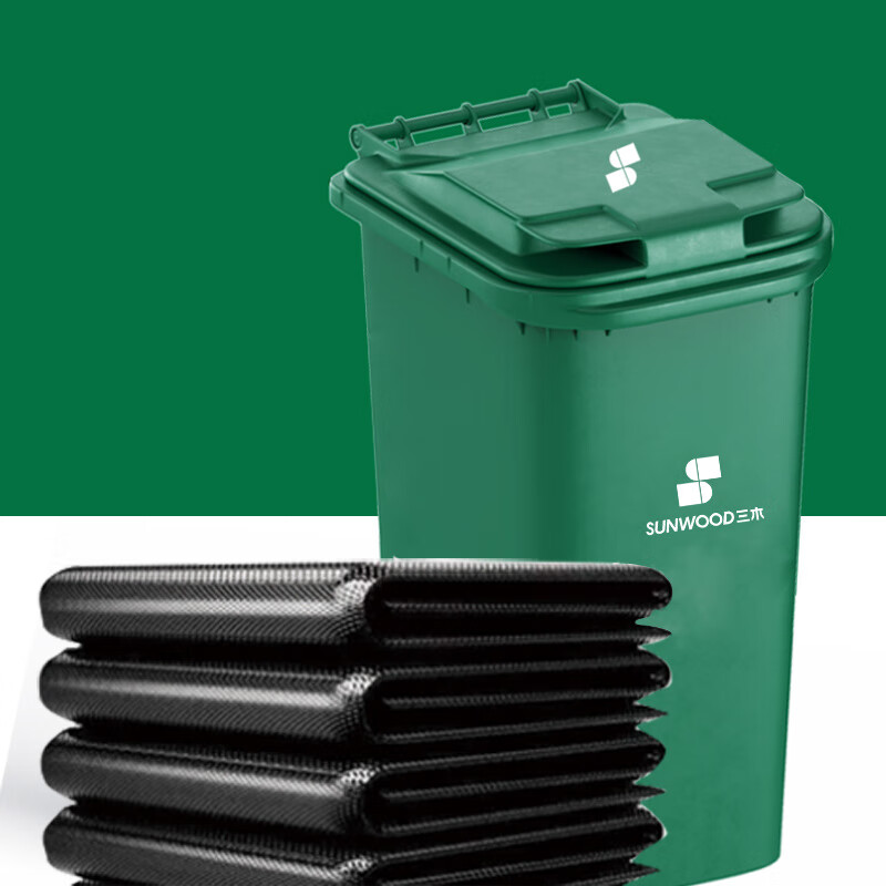 Miki property garbage bag commercial large extra thick 4 wire outdoor sanitation catering property black flat mouth plastic bag 100*120cm 50 pieces/pack single side 2 wires double sided 4 wires