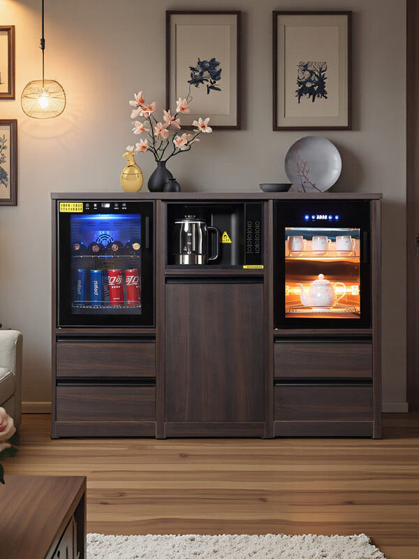 Xiaomi Sunshine Business Office Multifunctional Combination Tea Bar Machine with Ice Making and Disinfection Integrated Refrigerator Refrigerator Storage Tea Cabinet H04-Four Door Combination-(Tea Bar Machine+Ice Maker+Disinfection Cabinet+Freezer)-Smoke Ice Warm