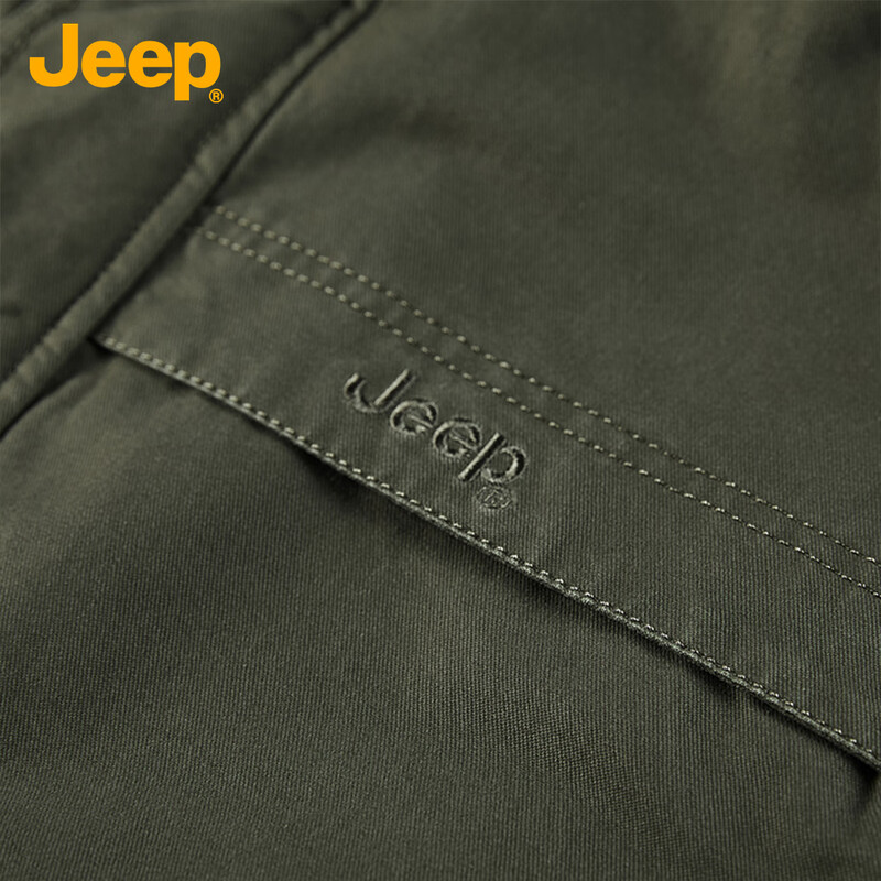 JEEP Men's Hooded Stand Collar New Cotton Clothes Autumn and Winter Versatile Plus Velvet Thickened Casual Loose Retro Handsome Commuting Jacket
