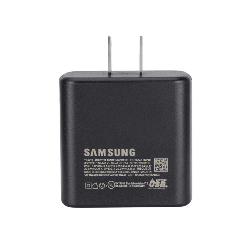 Samsung (SAMSUNG) 45W fast charging head s22+S24Ultra charger s20u direct charging s23u original tabs8/s9 tablet 5Atypec ultra-fast charging 2.0 45W fast charging head + 5A fast charging cable_line 1.8 meters (white)