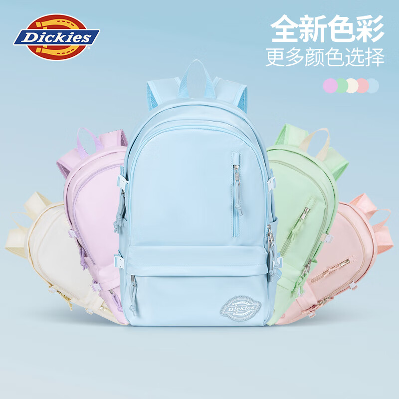 Dickies Large Capacity Sports Backpack Computer College Student Commuting Travel Hiking Female Junior High School High School School Bag Pink