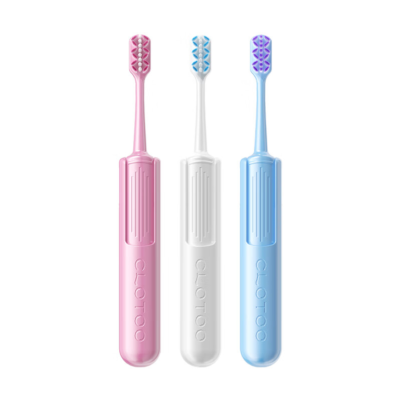 Koolangte Portable Toothbrush Folding Soft-Bristled Orthodontic Adult and Teenager Travel Wash Travel Toothbrush Set White 1