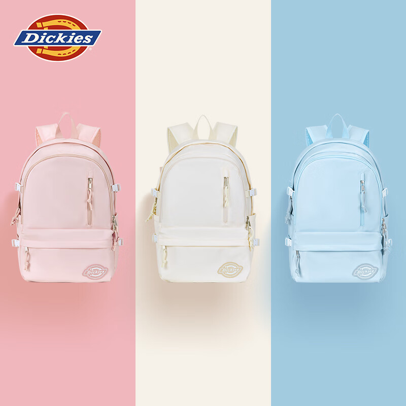 Dickies Large Capacity Sports Backpack Computer College Student Commuting Travel Hiking Female Junior High School High School School Bag Pink