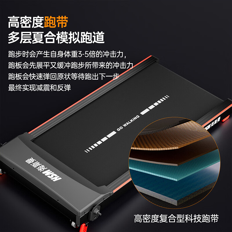 Heisman Treadmill Home Climbing Electric Walking Machine Intelligent Silent Shock Absorbing Indoor Aerobic Fitness Equipment Upgraded Model - Manual Slope Adjustment/10 Speed Adjustment/Run Out of the Box