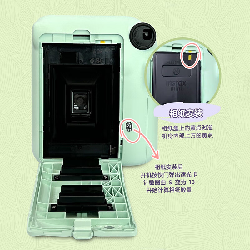 Fuji (FUJIFILM) Hong Kong direct mail Japanese original mini12 portable polaroid photography gift for women, pink