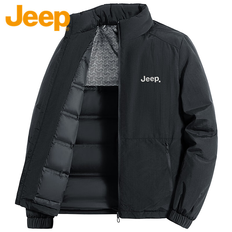 JEEP Jeep Down Jacket Men's Winter Men's Warm Jacket Men's Graphene Lined Coldproof Jacket Black XL