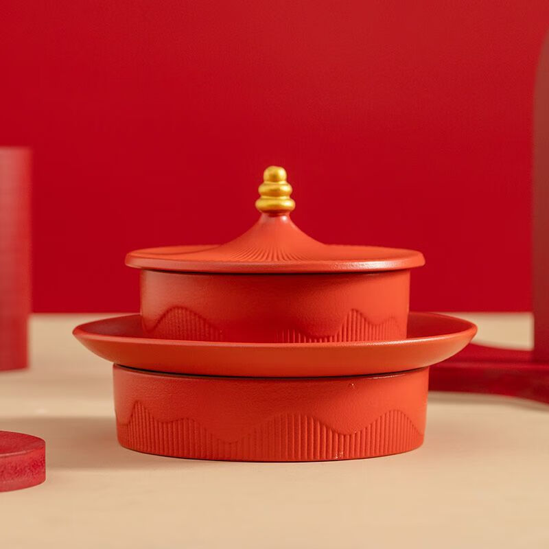 Shi Jin Fruit Plate, the joy of moving to the Forbidden City, the trendy fruit plate, household ceramic refreshment plate, dried fruit snacks, snack plate, wedding presentation plate, the Forbidden City Temple of Heaven Fruit Plate (Kiln Green)