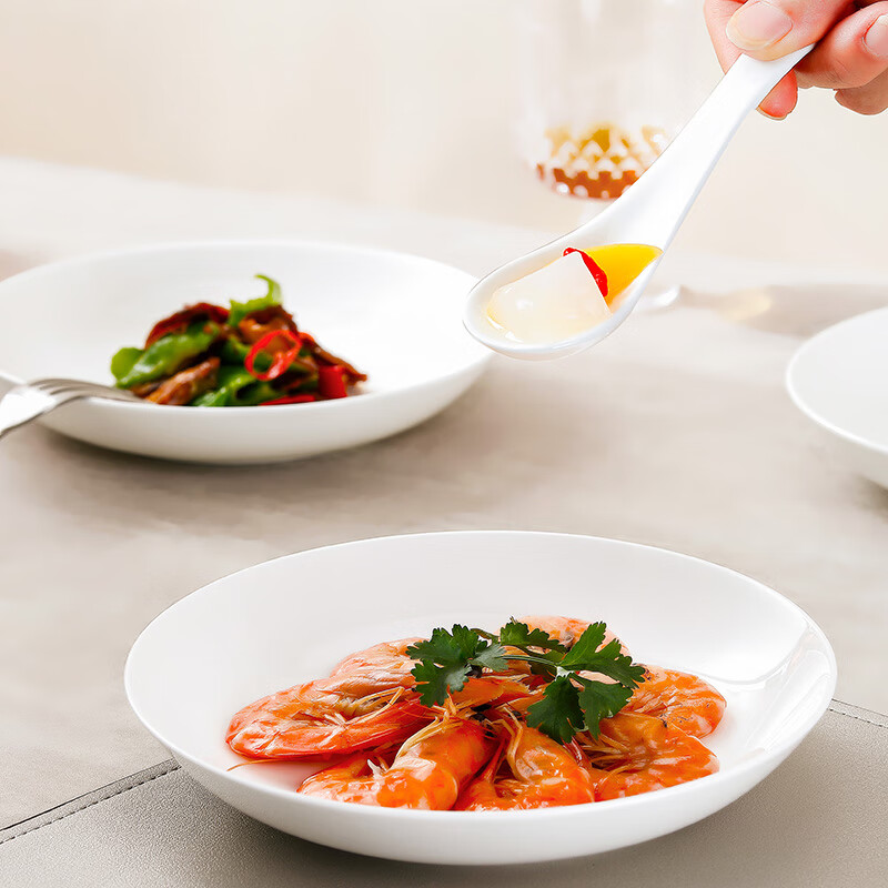 Sky Top bowls and plates ceramic tableware set bone china pure white household housewarming gift box packaging 6 servings 20 pieces practical pack