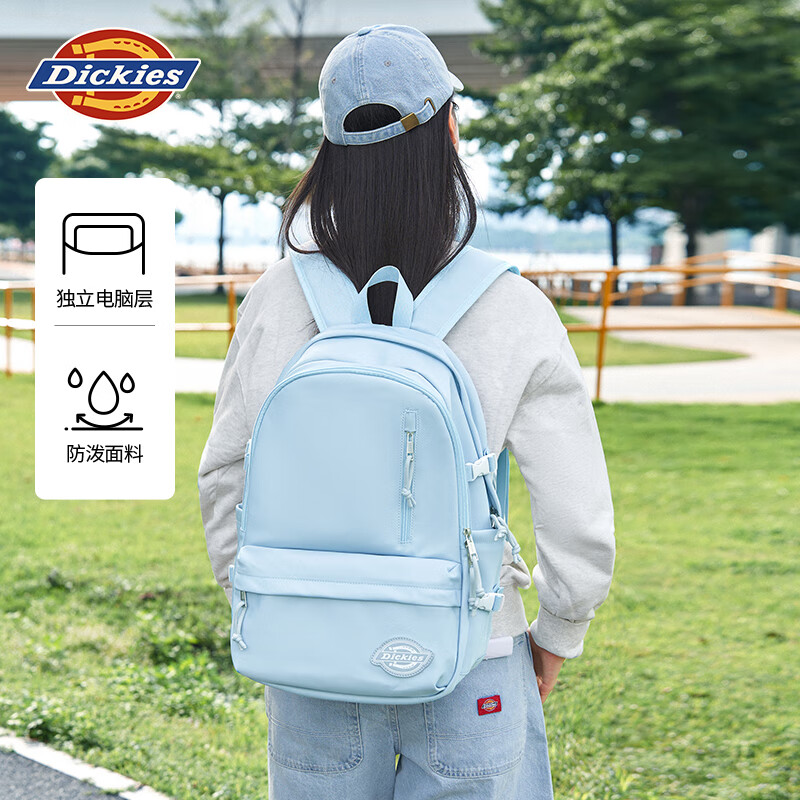 Dickies Large Capacity Sports Backpack Computer College Student Commuting Travel Hiking Female Junior High School High School School Bag Pink