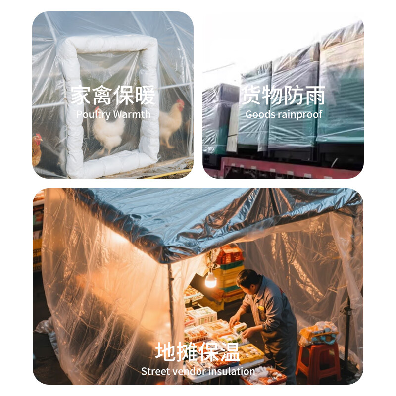 Mandelai plastic sheet window sealing greenhouse plastic film waterproof cloth transparent thickened film plastic paper mulch film breeding insulation 2*3m