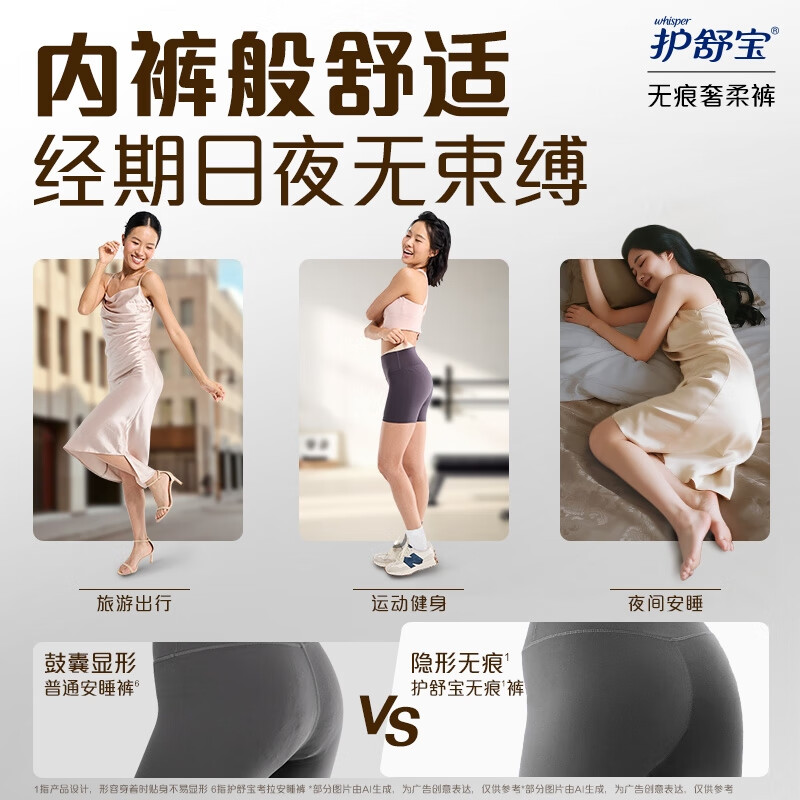 Hushubao Seamless Luxury Soft Sleep Pants M-L Size 12 Pants Safety Pants Night Sleep Pants Safety Pants Pants Type Sanitary Napkins Self-operated Sealing
