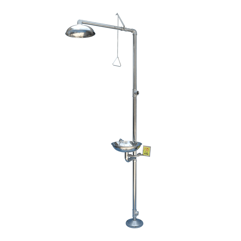 Industrial laboratory eyewash device 304 stainless steel composite eyewash device emergency factory inspection spray shower double water inlet ABS coating