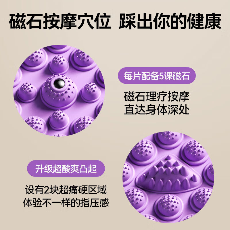 Condist traditional Chinese medicine round acupressure board super jogging foot massage mat indoor in situ running special sole toe pressure board 60cm 2 pieces splicing pack 9 large magnets for physical therapy to step out of health new 8-corner rose purple