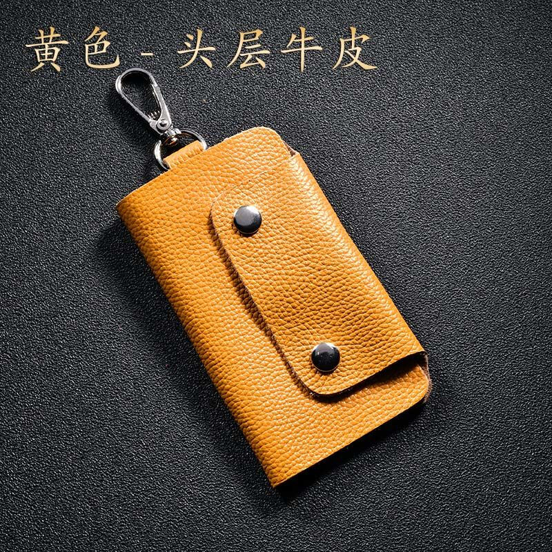 Sichun genuine leather men's key bag waist hanging women's home key chain multi-functional buckle simple key bag multi-color practical first layer cowhide black first layer cowhide