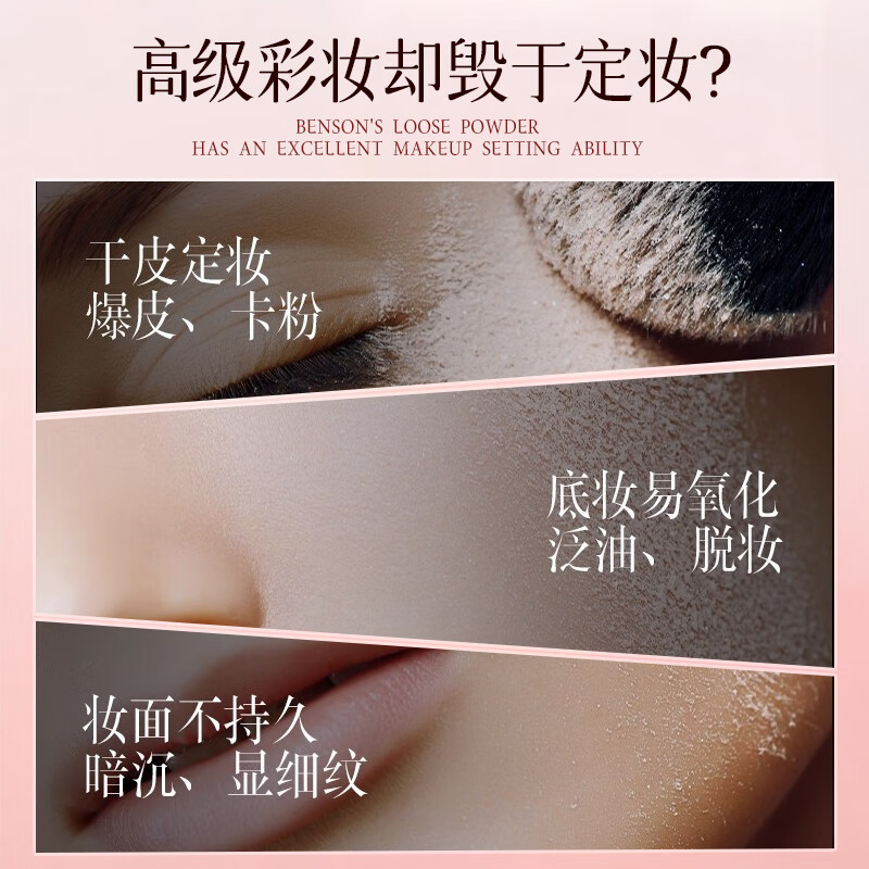 Beauty Talisman loose powder to set makeup, clear, oil-controlling, waterproof, sweat-proof, long-lasting, non-removing, non-sticking powder, concealer, contouring powder, New Year’s color