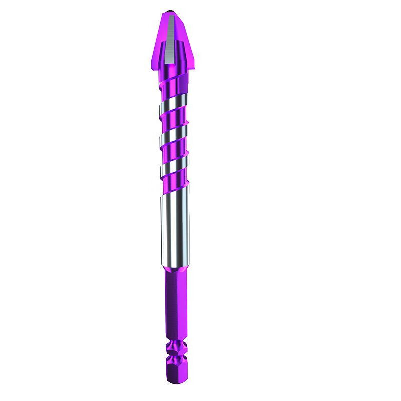 Yanran tungsten steel fast tapping drill four-edged alloy eccentric drill bit for ceramic tile concrete drilling 8mm 3 pieces