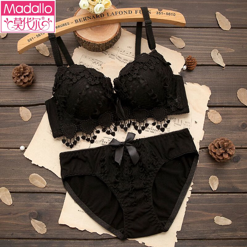 Modal red underwear for the Year of the Rabbit for women in the Year of the Rabbit, big breasts, small and thin, underwired top support anti-sagging bra set 2015 red set/set 70A 32B through cup