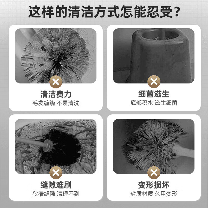 Deep Groove Toilet Brush Household No Dead Angle Squatting Toilet Brush Bathroom Wall Mounted Durable Deep In-depth Upgraded Gray 2 No Dead Angle Toilet Brush