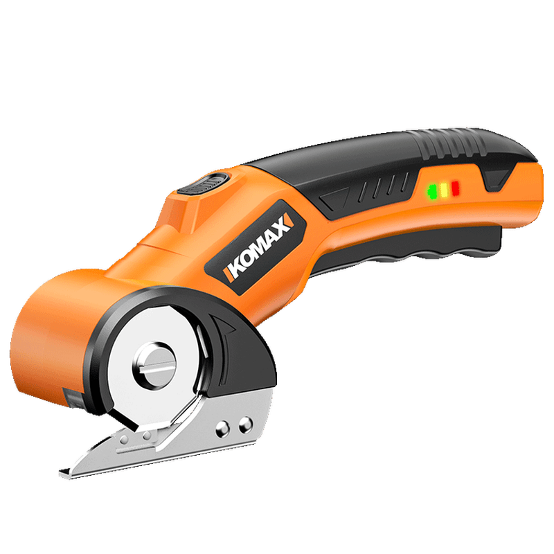 KOMAX electric scissors, cloth cutting artifact, small electric scissors for tailors, clothing fabric cutting machine, electric cutting knife V6 high efficiency 40 round knife style single blade