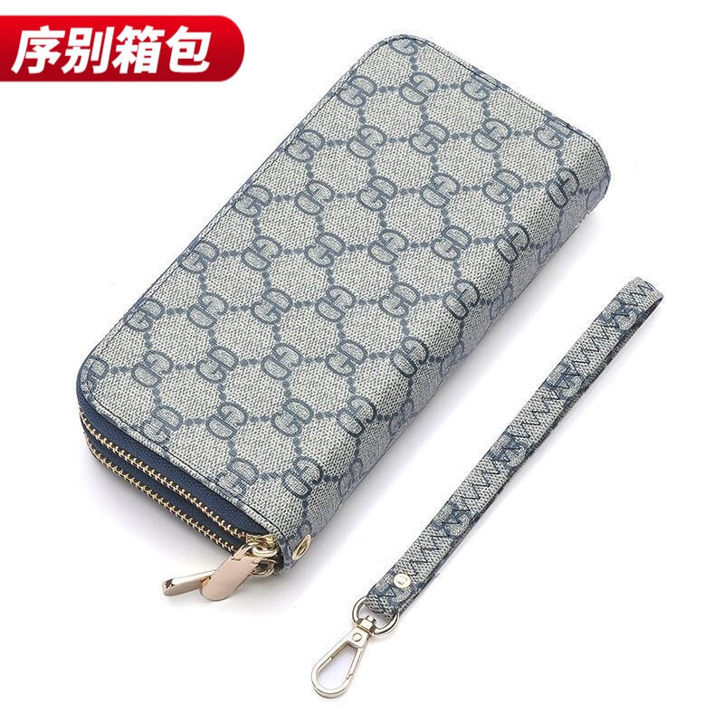 Ye Yu 2025 European and American Fashion Wallet Women's New Ladies Long Wallet Large Capacity Zipper Clutch Mobile Phone Bag GD Double Zipper - Dark Brown