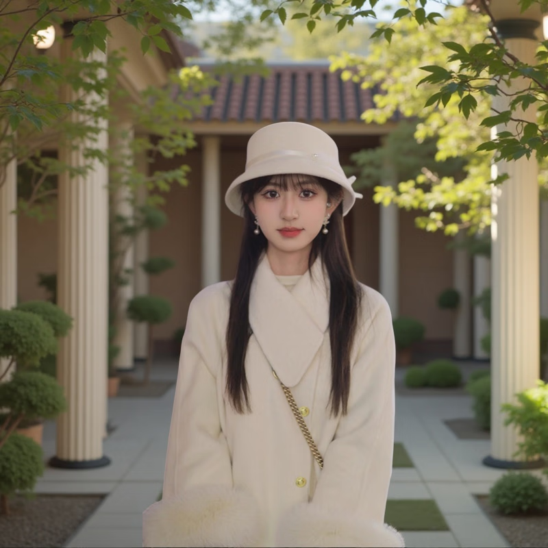 Creative girl CREATIVITY-GIRL white fox fur double-sided woolen woolen coat for women 2025 autumn and winter new style high-end lapel temperament coat white gift box packaging + JD door-to-door delivery S suitable for 105-120 pounds