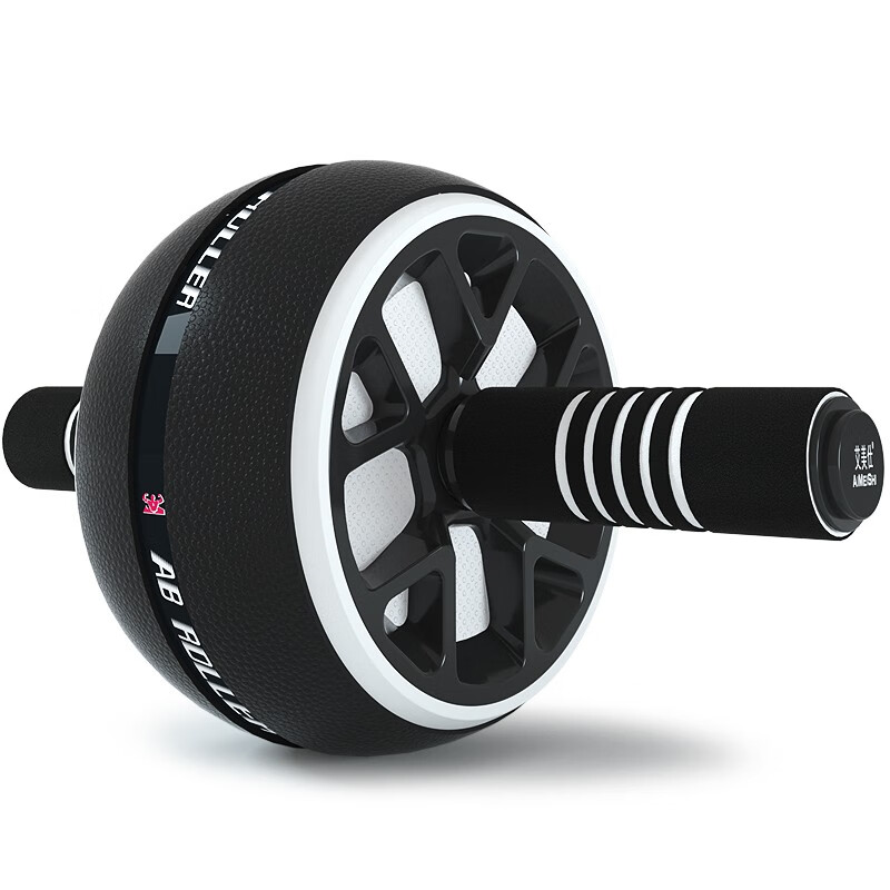 AiMeiShi Abdominal Wheel Fitness Equipment Home Men's Abdominal Wheel Abdominal Machine Exercise Abdominal Exercise Roller Abdominal Chest Muscle Training Black and White Abdominal Wheel + Thickened Kneeling Mat
