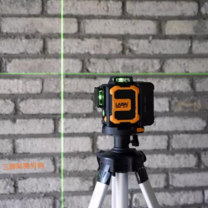 LAISAI new 12-line laser level 16-line infrared high-precision strong light thin line wall-mounted 6710/6700 super bright red light LS6710 red light dual power lower level