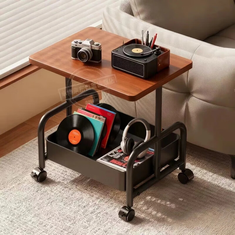 Zhuobo coffee table side table sofa side table coffee table small table storage rack trolley bedside table CJ29 wood grain color