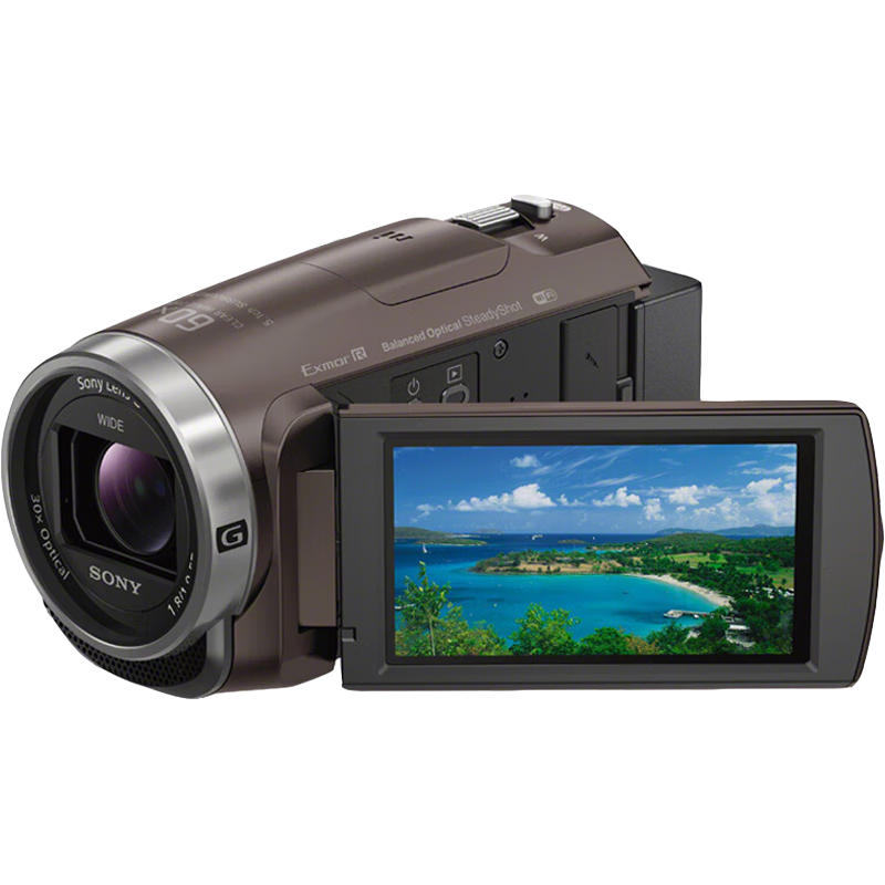 Sony (SONY) HDR-CX680 HD digital camera, portable handheld professional video shooting, home DV/photography/videography, 5-axis anti-shake, 30x optical zoom, CX680 white, package 2 (64G memory card + spare battery + tripod)