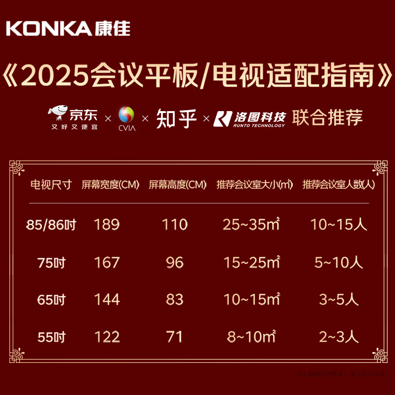 KONKA 65-inch conference TV flat-panel office mobile TV non-touch 4K ultra-high definition commercial conference room display notebook wireless projection 65K5