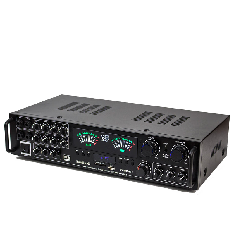 Shanyu SUNBUCK Shanyu's new 5.1-channel Bluetooth power amplifier home theater multi-functional optical fiber coaxial lossless playback decoding AV-6080BT new 5.1-channel power amplifier + Bluetooth 6.0 + wireless microphone