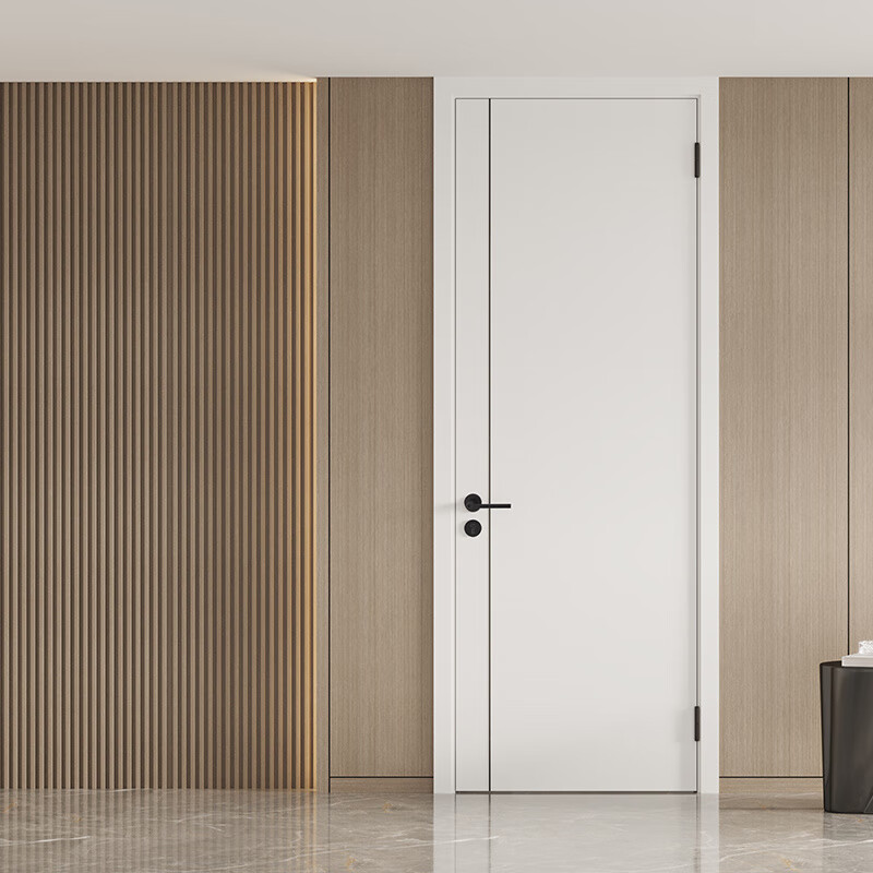 Mengtian Woodwork Bedroom Door Customized Door Soundproof Door Environmentally Friendly Water Paint Simple Door Bedroom Door Crescent White