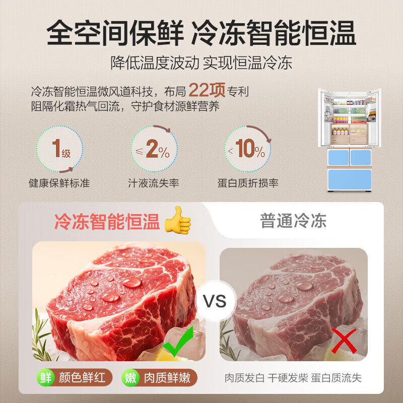 Haier Mailang 512L Ultra French Refrigerator AI Smart Interactive Automatic Ice Making Full Space Freshness Ultra-Thin Zero Insertion BCD-512WGHFDBGVSU1 Government Subsidy 15% 512L French|Full Space Freshness|Automatic Ice Making
