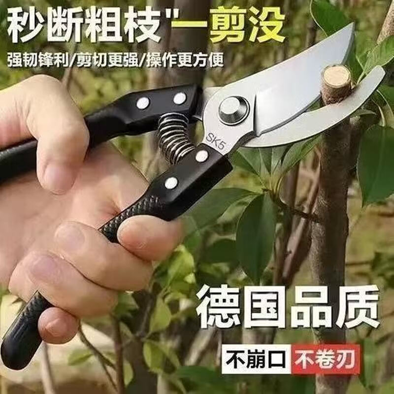SK5 powerful gardening shears imported from Germany, stainless steel labor-saving pruning shears for thick branches of fruit trees (high-quality model in the main picture) upgraded hand guard (enhanced hardening process)