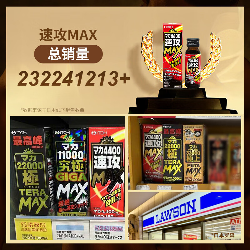 Ito Kampo Quick Attack 4400 Maca Oyster Peptide Little Red Bottle Energy Drink Anti-fatigue Nourishing Kidney Essence Supplement Energy *6 bottles