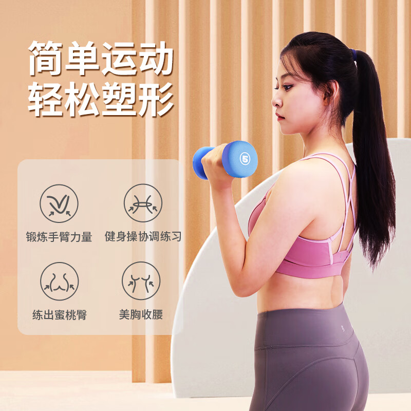 PROIRON impregnated pure iron dumbbells for men and women sports home gym equipment environmentally friendly and odorless set blue 5 pounds one pair