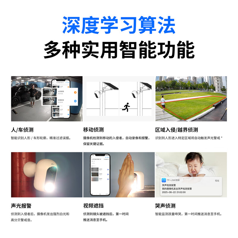 Pulian (TP-LINK) 4G lifetime free traffic, no plug-in wireless camera battery door monitoring without wifi, no electricity, no network 6 million full color indoor and outdoor home magnetic IPC16B-F4GE